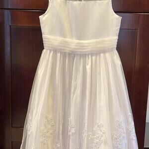 Us Angels Girls' White First Communion / Flower Girl Dress Size 12 White